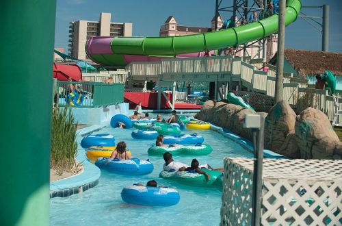 View of Waterslides and lazy river