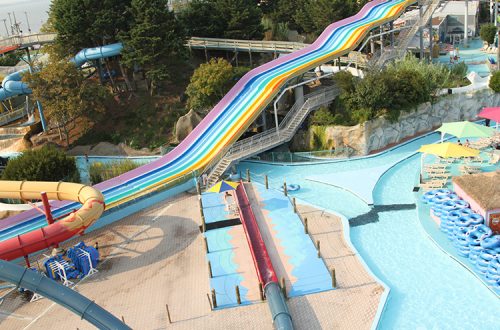 waterslides view from aerial